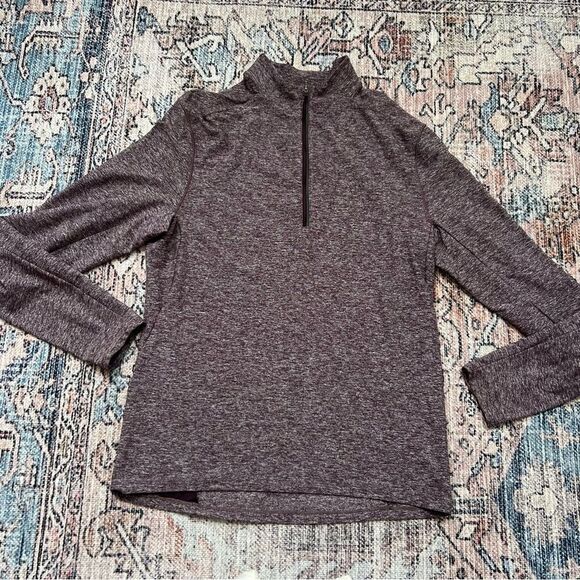 Lululemon Surge Warm 1/2 Zip Pullover Men’s Size Medium Heathered Black Cherry - Picture 10 of 14